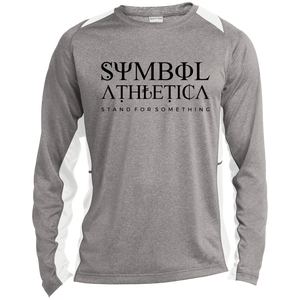ST361LS Sport-Tek LS Heather Colorblock Poly T-Shirt